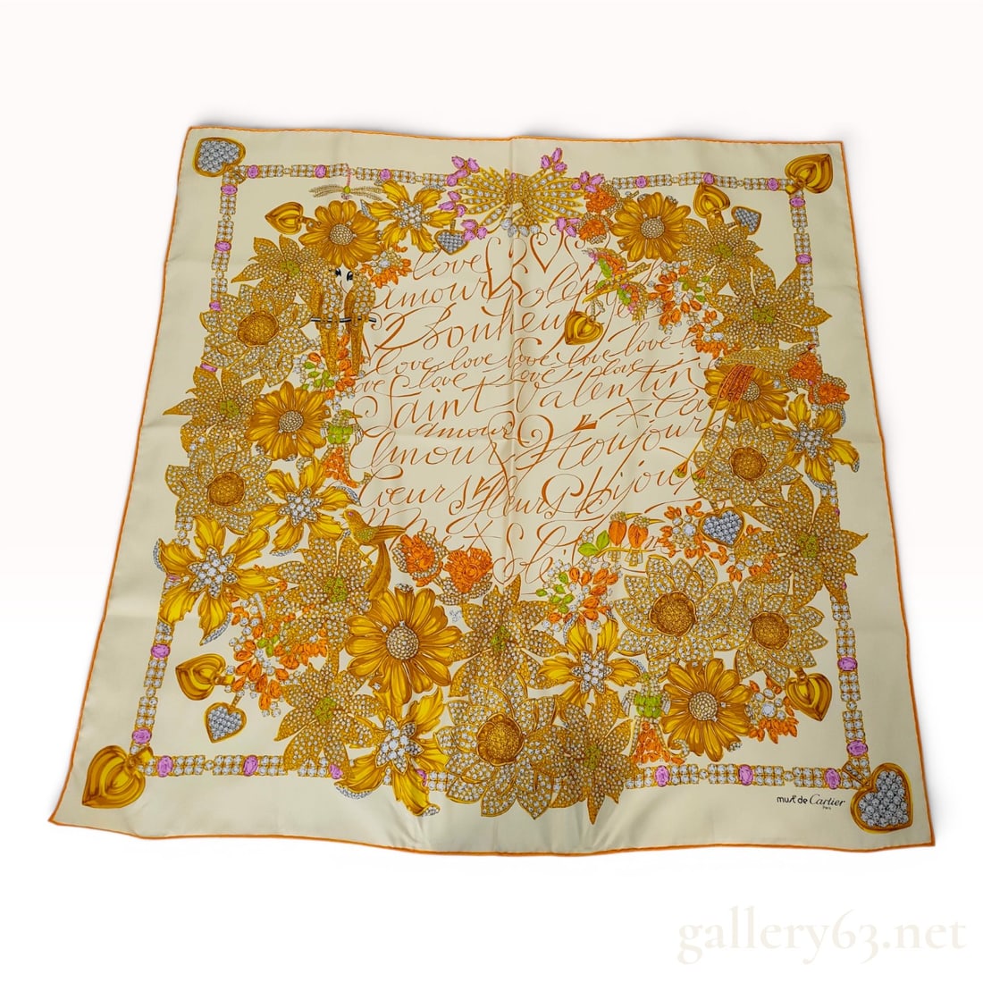 Must de Cartier Saint Valentin Square Silk Scarf (1 of 9)