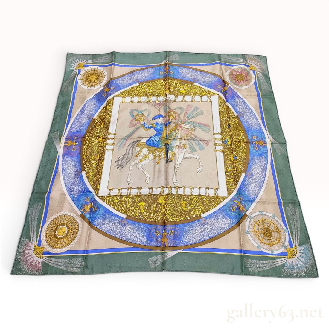 Hermes Feux d'Artifice 150th Anniversary Silk Scarf by Michel Duchene: This is an Hermès silk twill square scarf (carre 90) featuring the Feux d'Artifice pattern, designed by artist Michel Duchêne. The design was originally released in 1987 to commemorate th