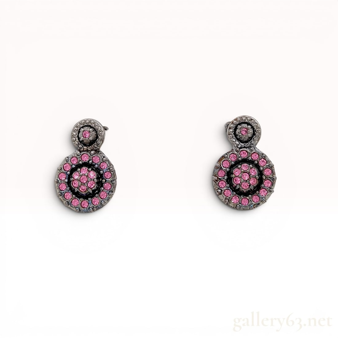 A Pair of Christian Dior Pink Rhinestone Clip-On Earrings (1 of 7)