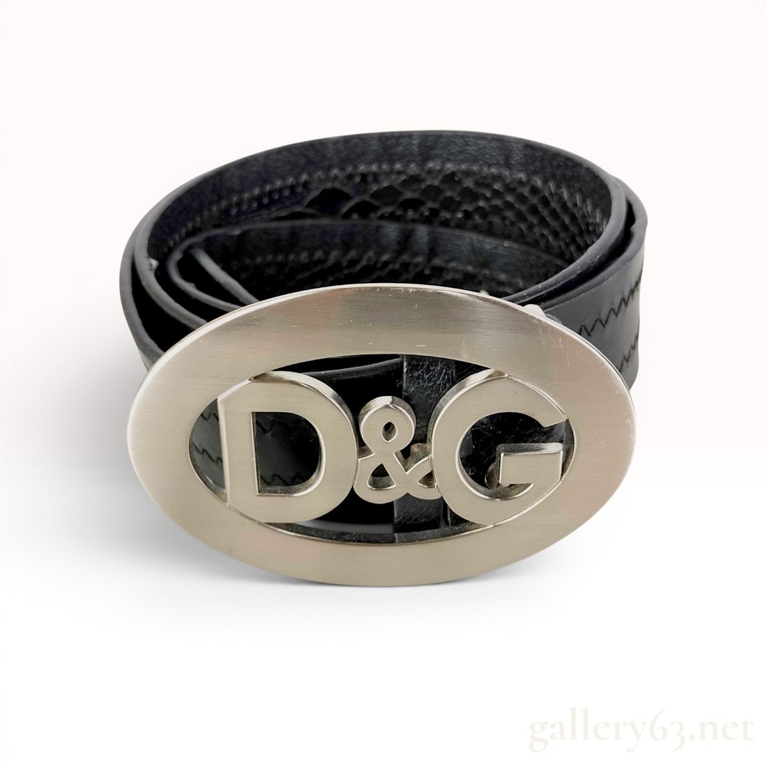 Dolce & Gabbana D&G Logo Buckle Black Leather Belt (1 of 8)