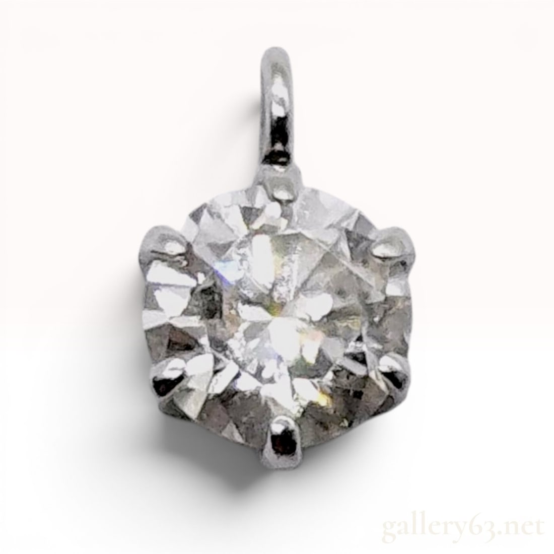 Platinum .218 Round Brilliant Cut Diamond Solitaire Pendant (1 of 6)