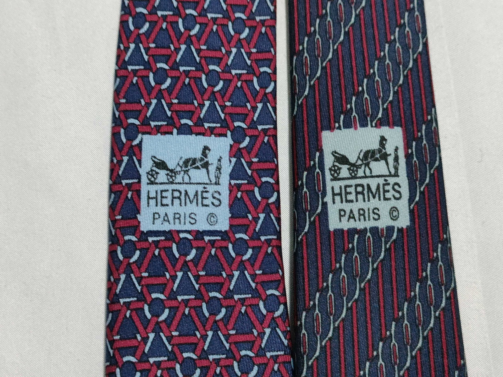 Two Hermes Silk Neckties - 6