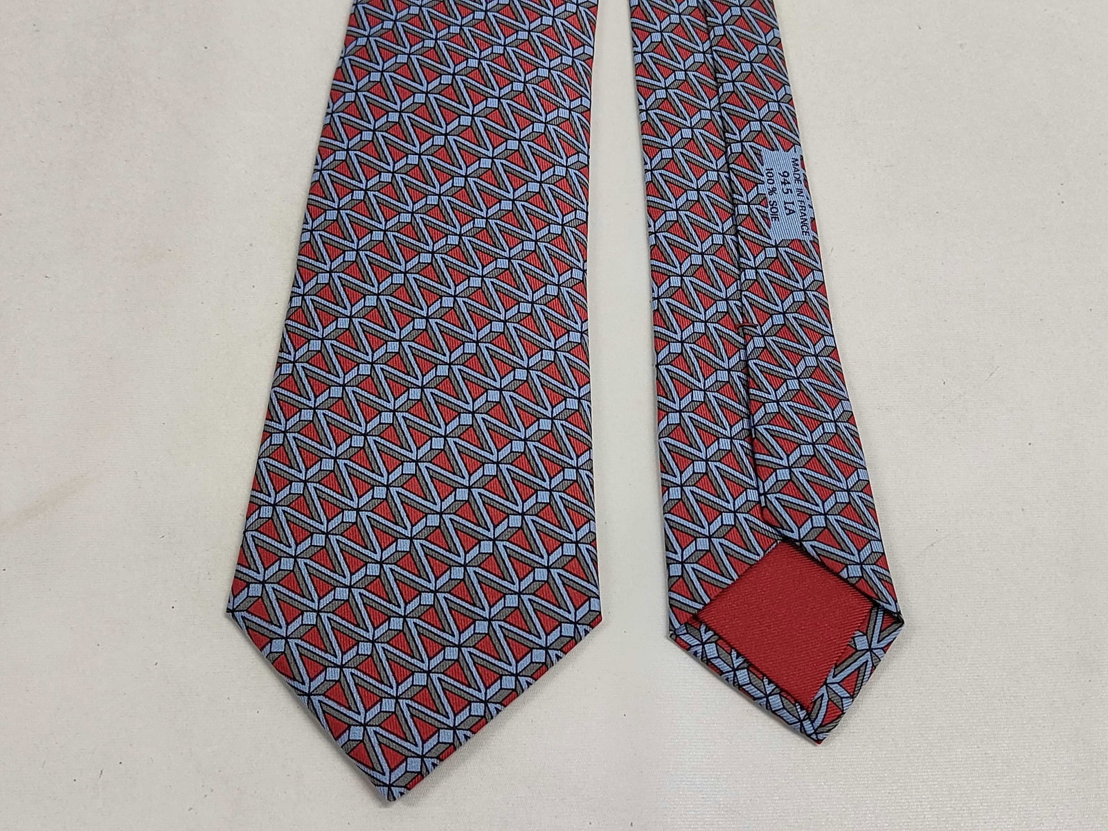 Hermes Silk Geometric Pattern Necktie - 3