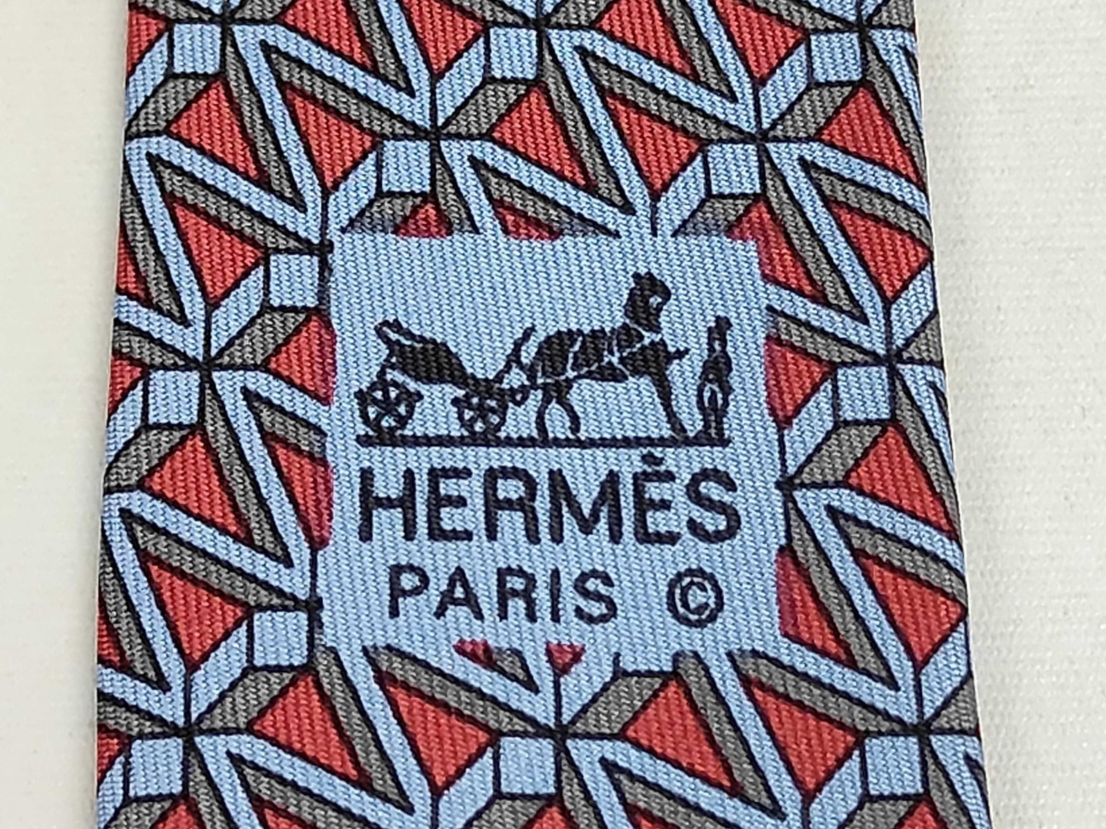 Hermes Silk Geometric Pattern Necktie - 5