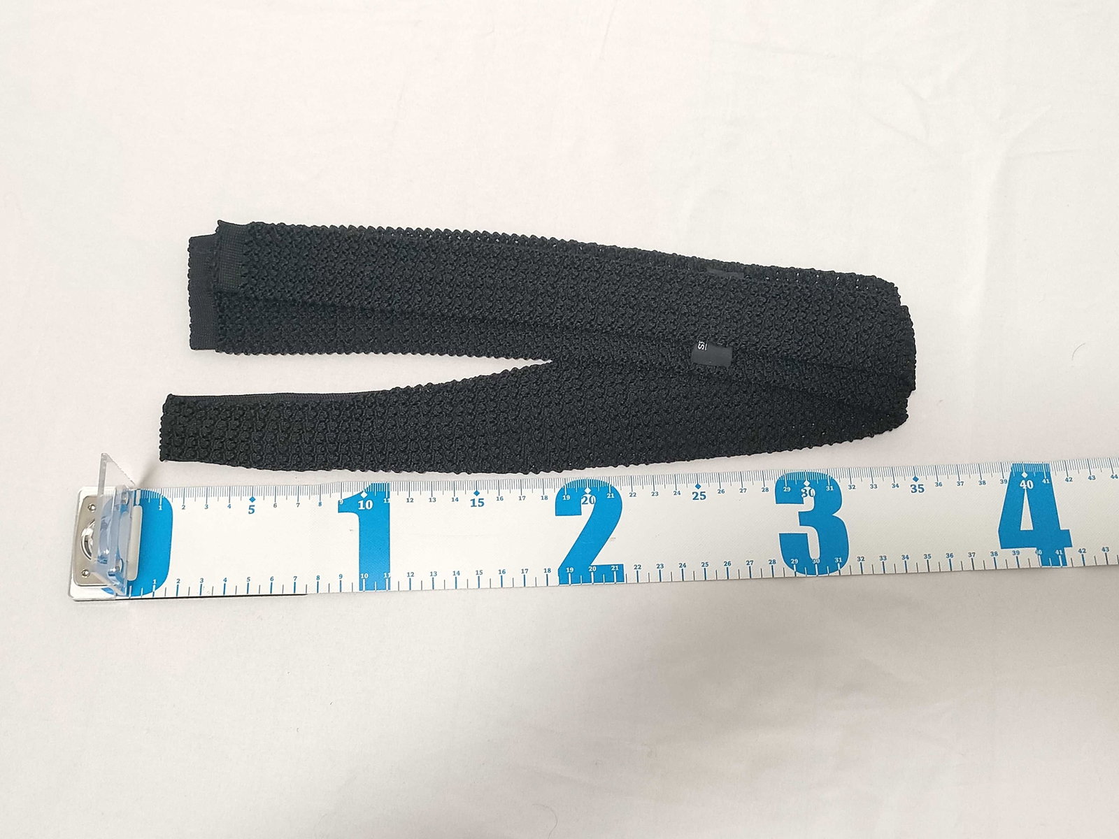 Hermes Solid Black Silk Knit Necktie - 2