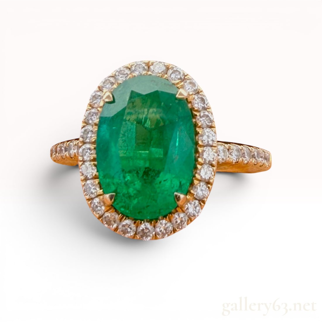 14K Yellow Gold Emerald and Diamond Ring (1 of 4)