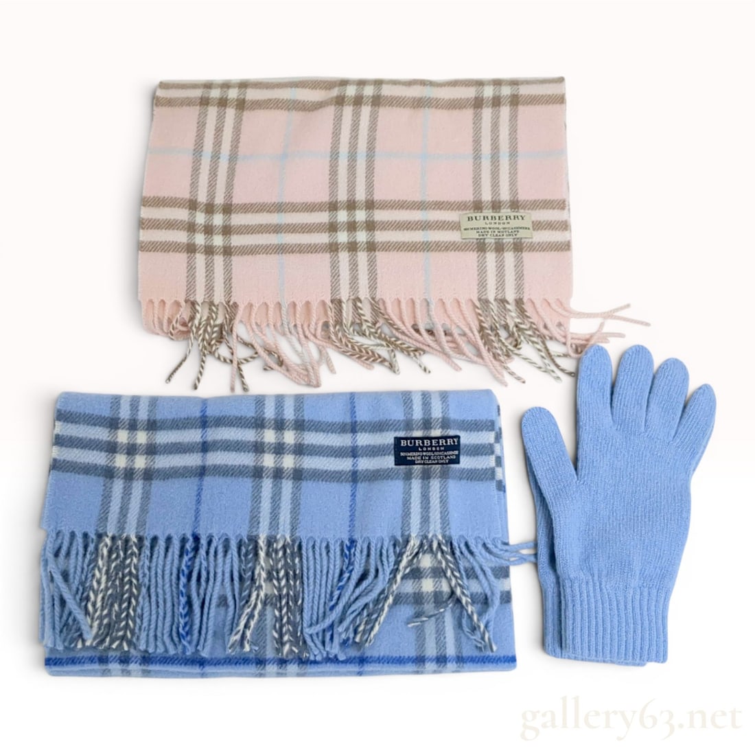 A Trio of Burberry London Merino Wool and Cashmere Check Accessories (1 of 10)