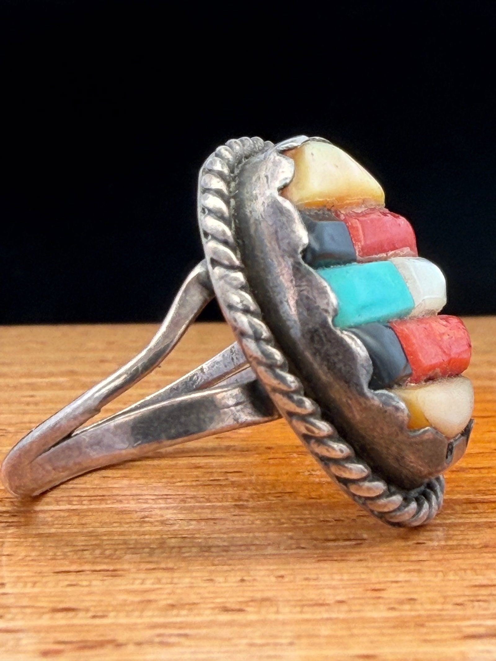 Native American Sterling Multi-Gem Ring - 2