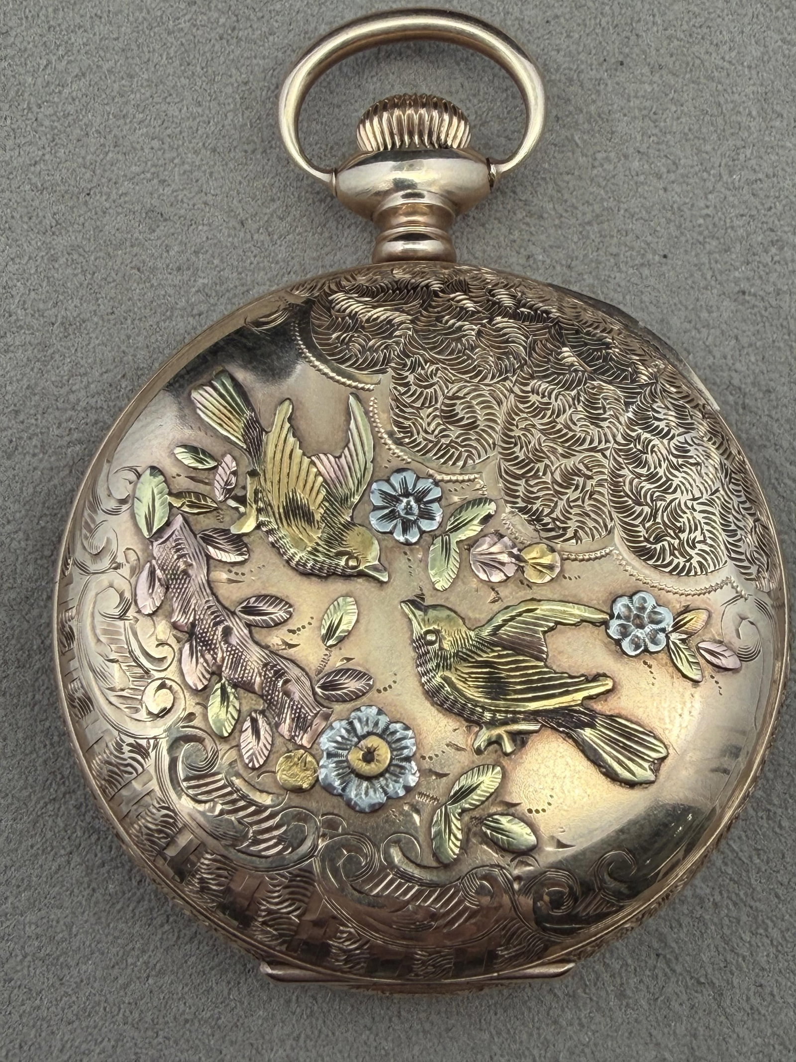 14K Tri-tone Gold Elgin Pocket Watch: Watch will need servicing. 52.5 grams 52.5 grams