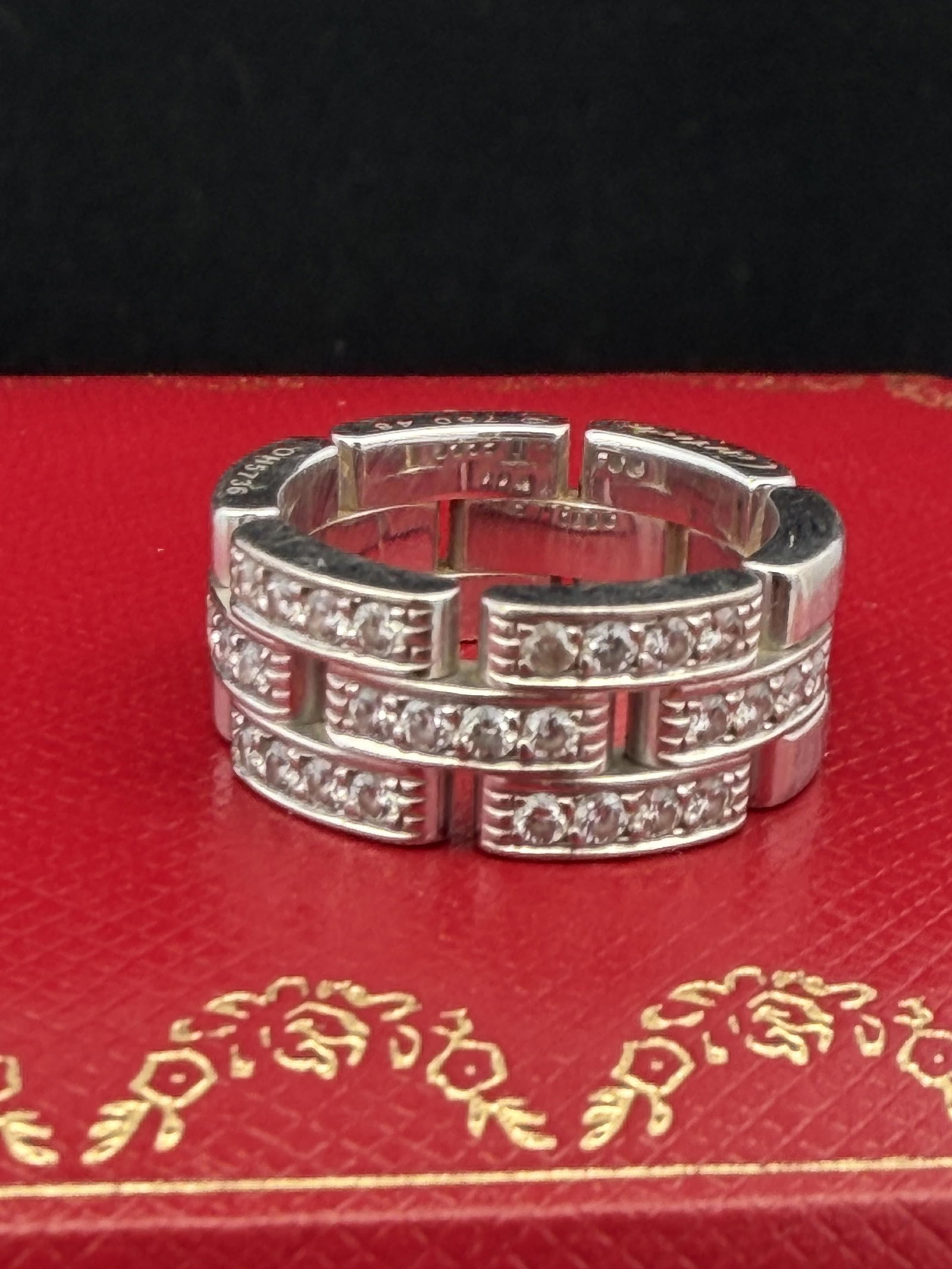 Cartier 18K Diamond Panthere Ring: 18K white gold .50cttw 11.8 grams size 4.25. 11.8 grams
