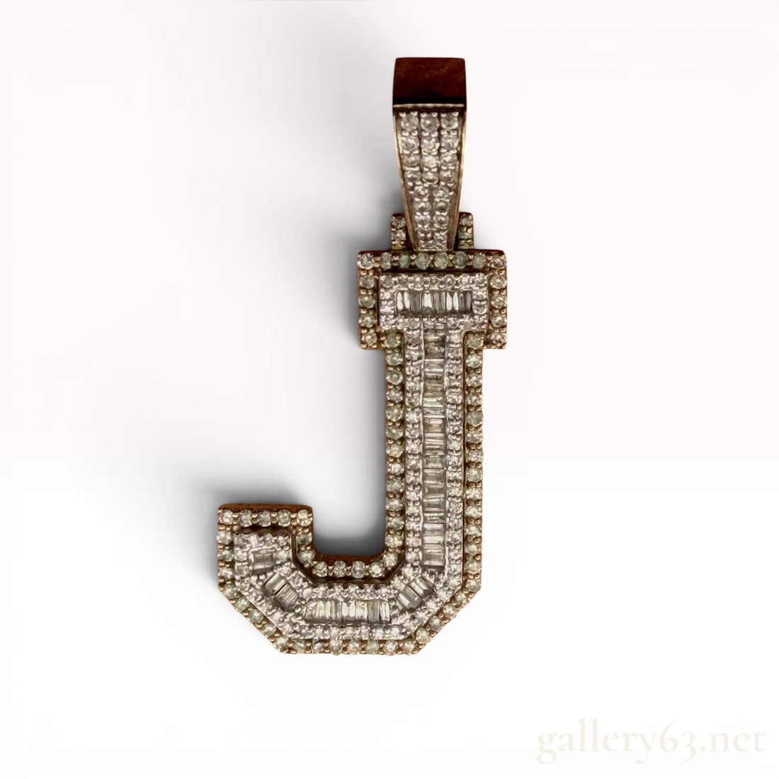 10K Natural Diamond â€?Jâ€? Pendant (1 of 5)