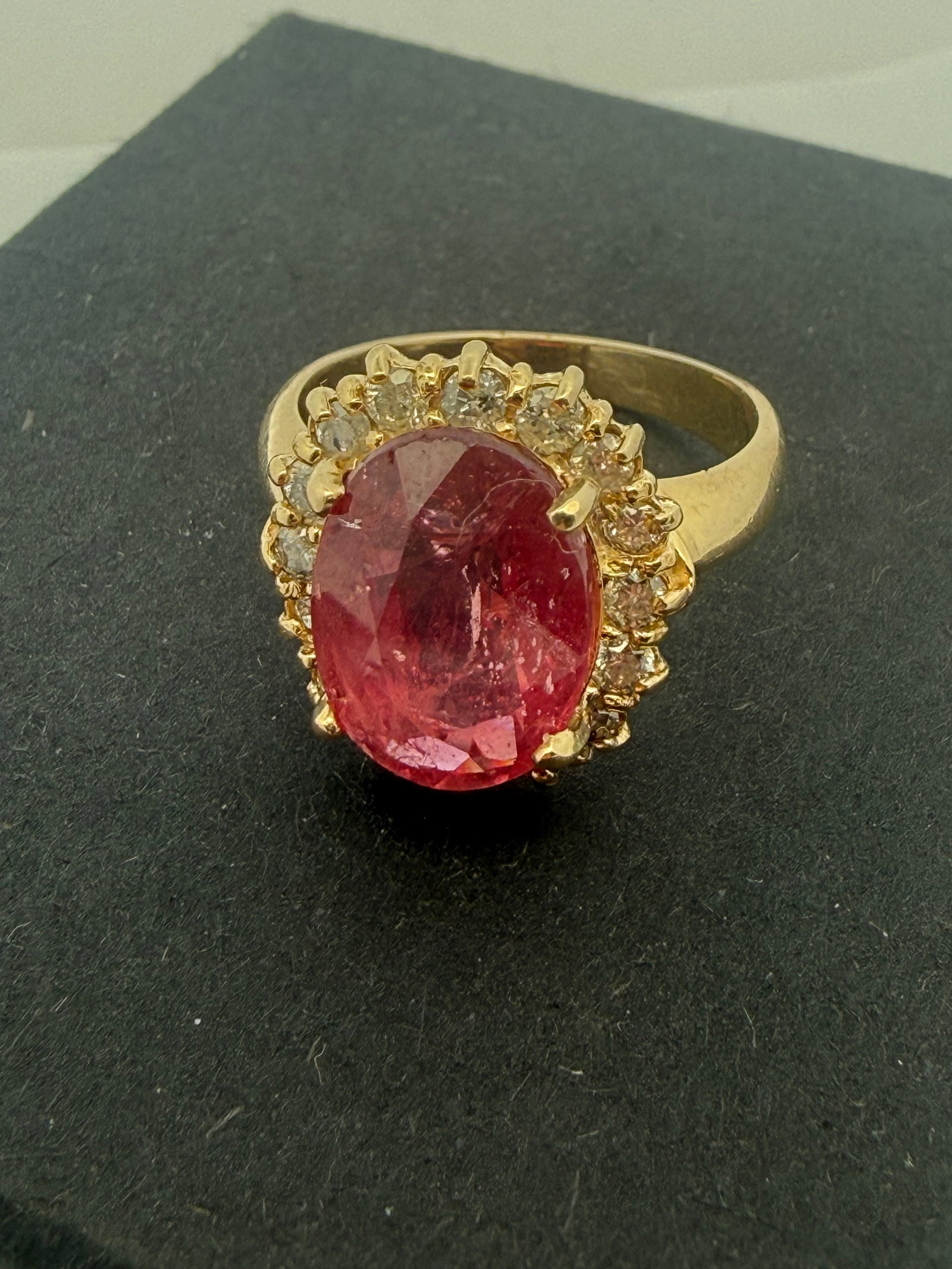 14K Gold 5.50 Carat Ruby Ring - 6