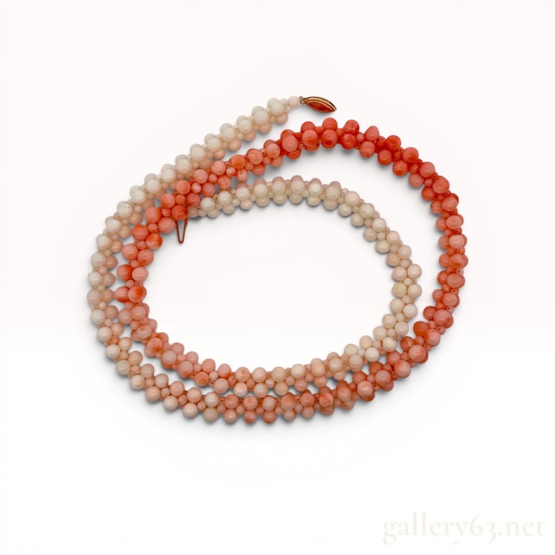 14K Yellow Gold Antique Coral Necklace, 24', 50g: In good condition, 24" long, and weighs 50 grams. 50 grams