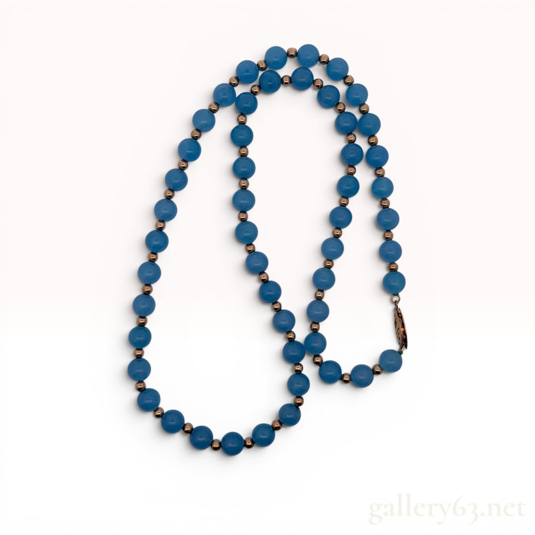 14K Gold Chalcedony Beaded Necklace: In good condition; weighs 22.2 grams and measures 18" long. 22.2 grams
