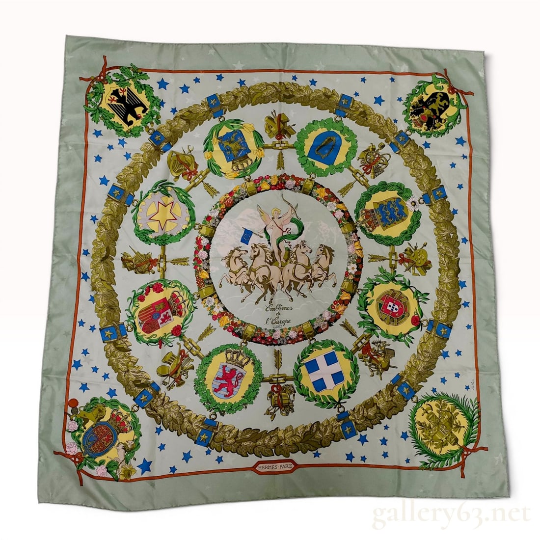 Hermes Silk Scarf Emblemes de l'Europe by Cathe Latham (1 of 8)