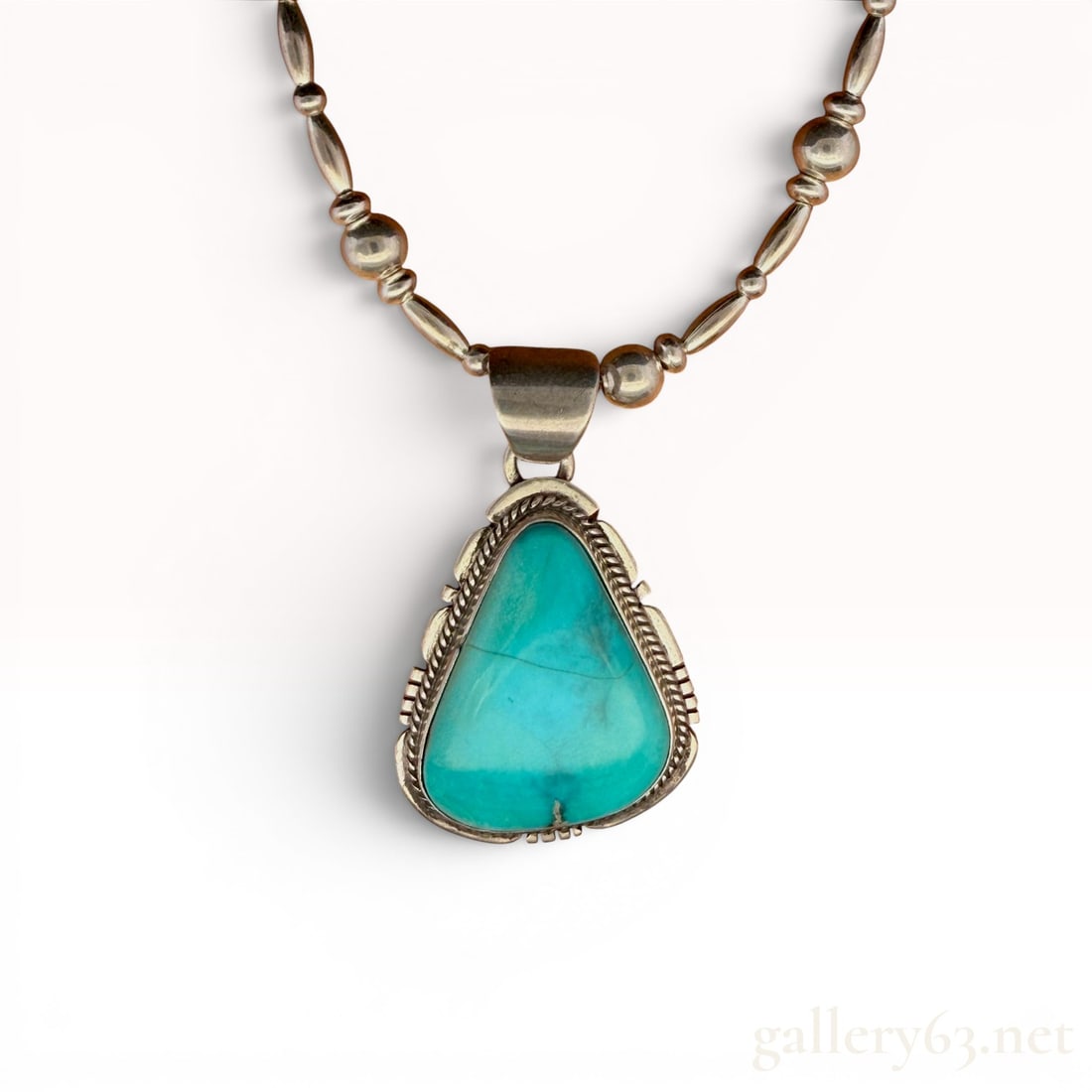 Sterling Silver Native American Turquoise Necklace (1 of 3)