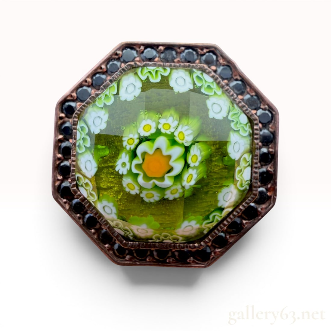 Designer Alan K. Art Glass Sterling Ring (1 of 3)