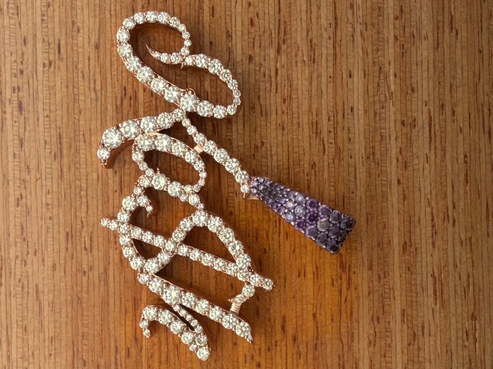 Icebox 14K Gold Diamond Sapphire Pendant (1 of 4)
