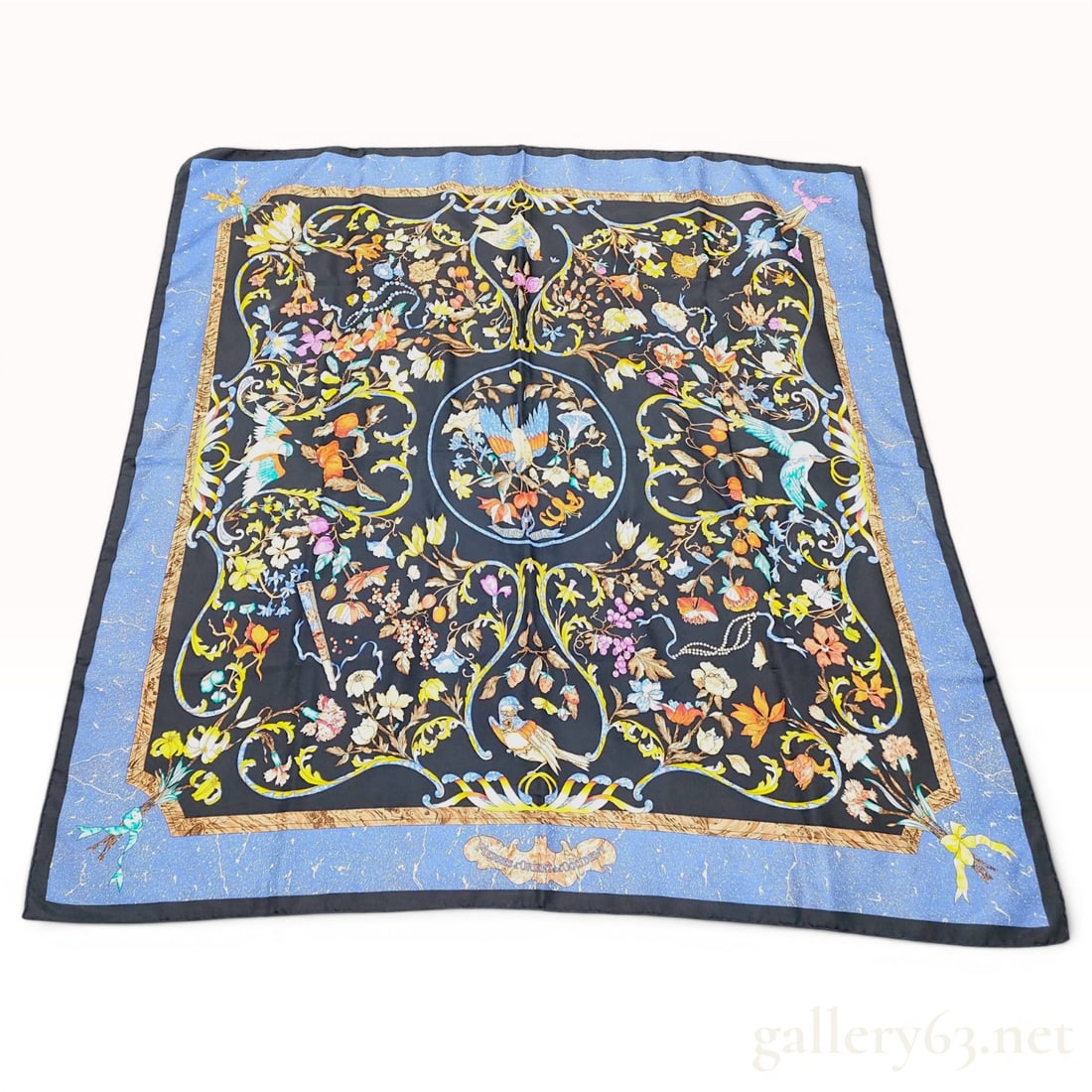 Hermes Pierres d'Orient et d'Occident Silk Scarf by Zoe Pauwels: This vintage Hermes silk twill scarf features the Pierres d'Orient et d'Occident (Stones of the Orient and Occident) pattern, designed by artist Zoe Pauwels and first released in 1988. The design is i