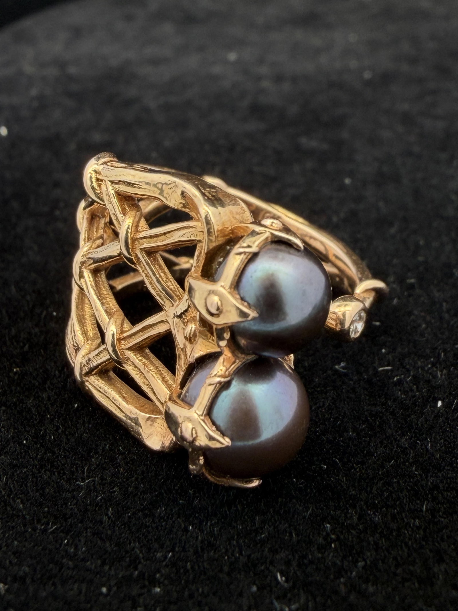 18K Tahitian Pearl Diamond Ring (1 of 7)