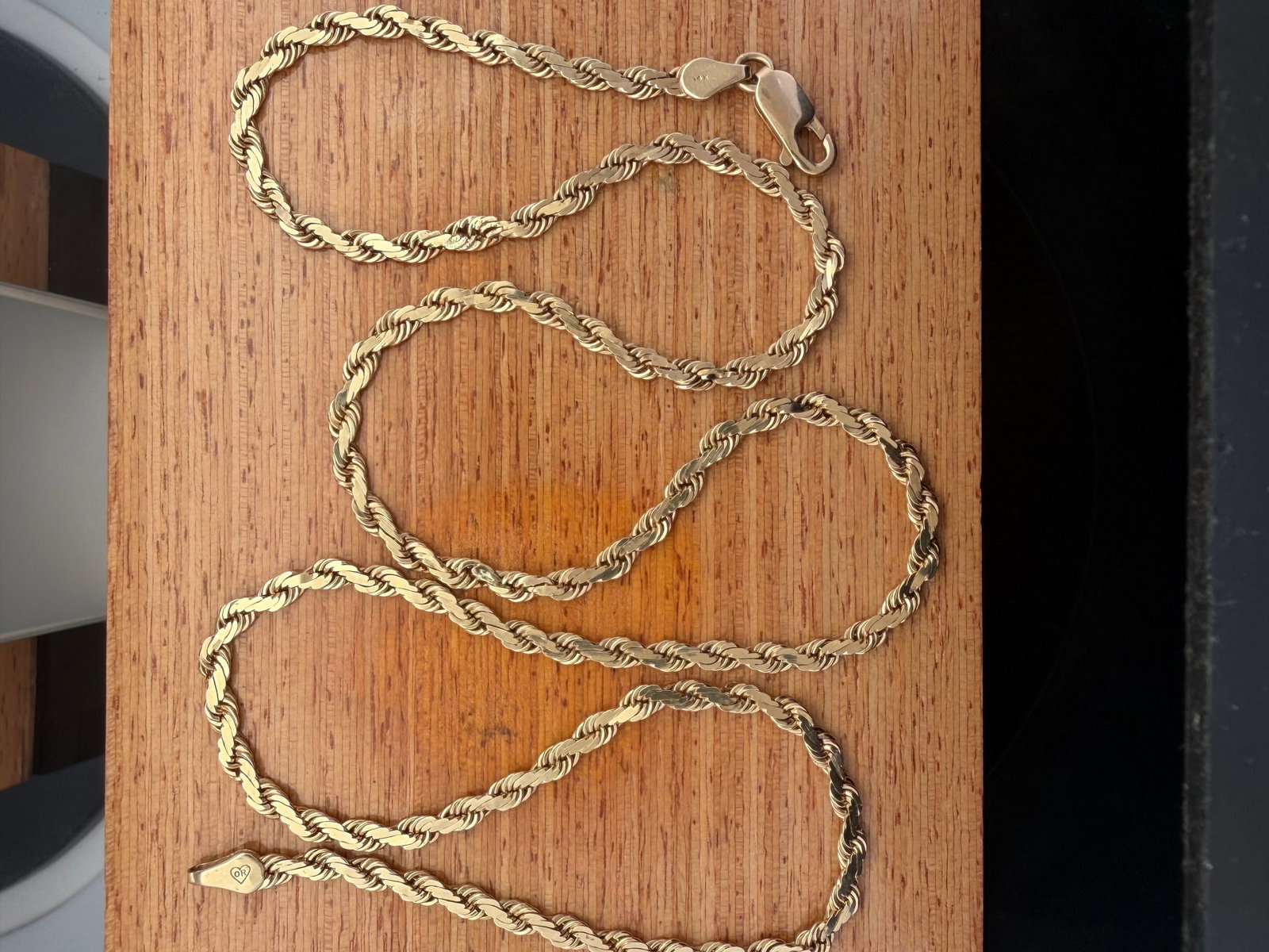 14K Yellow Gold Flat Rope Necklace: 12.1 grams 20â€? 12.1 grams