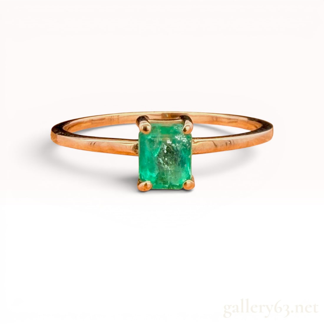 14K Yellow Gold Natural Emerald Ring (1 of 4)