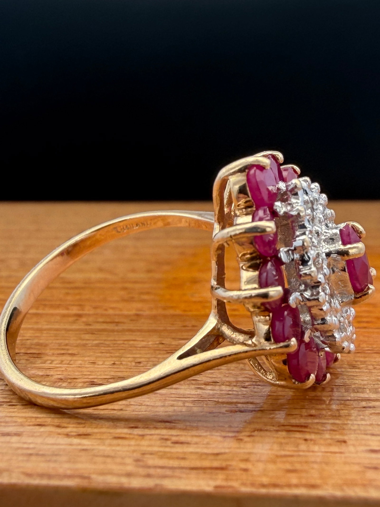 10K Gold Diamond and Ruby Ring - 2