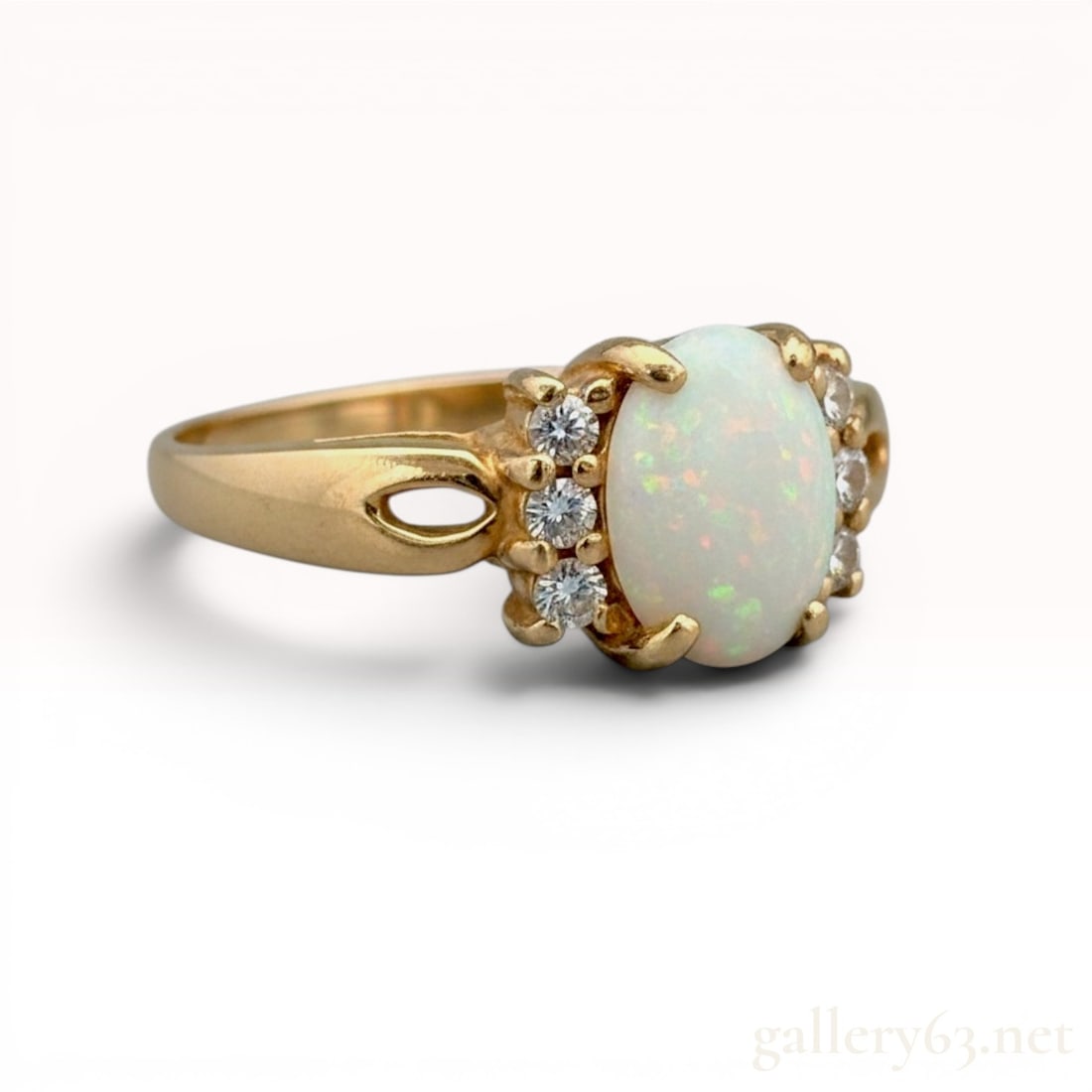 14K Yellow Gold Opal and Diamond Ring (1 of 4)