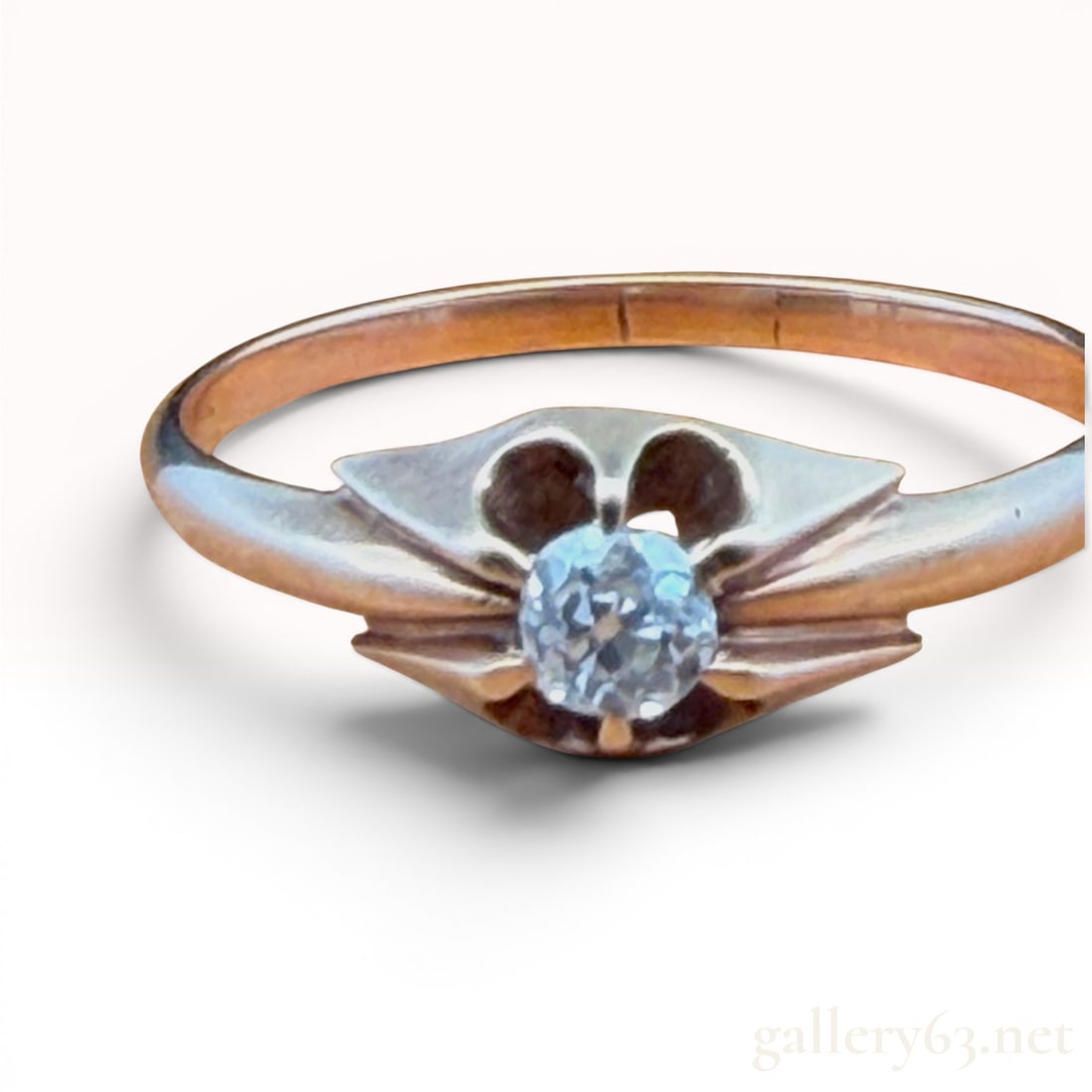 Antique Old Mine Cut Diamond Ring: Features a 0.14 carat diamond. Weighs 1.7 grams. Size 8. 1.7 grams