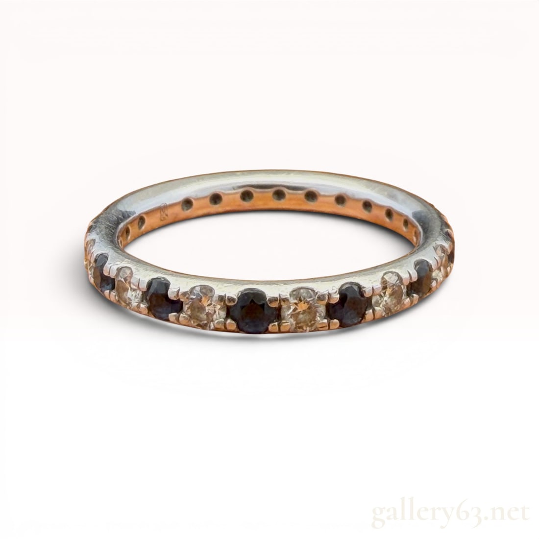 Platinum Diamond and Sapphire Ring: Features 0.70cttw of stones. Size 7 and weighs 3.5 grams. 3.5 grams