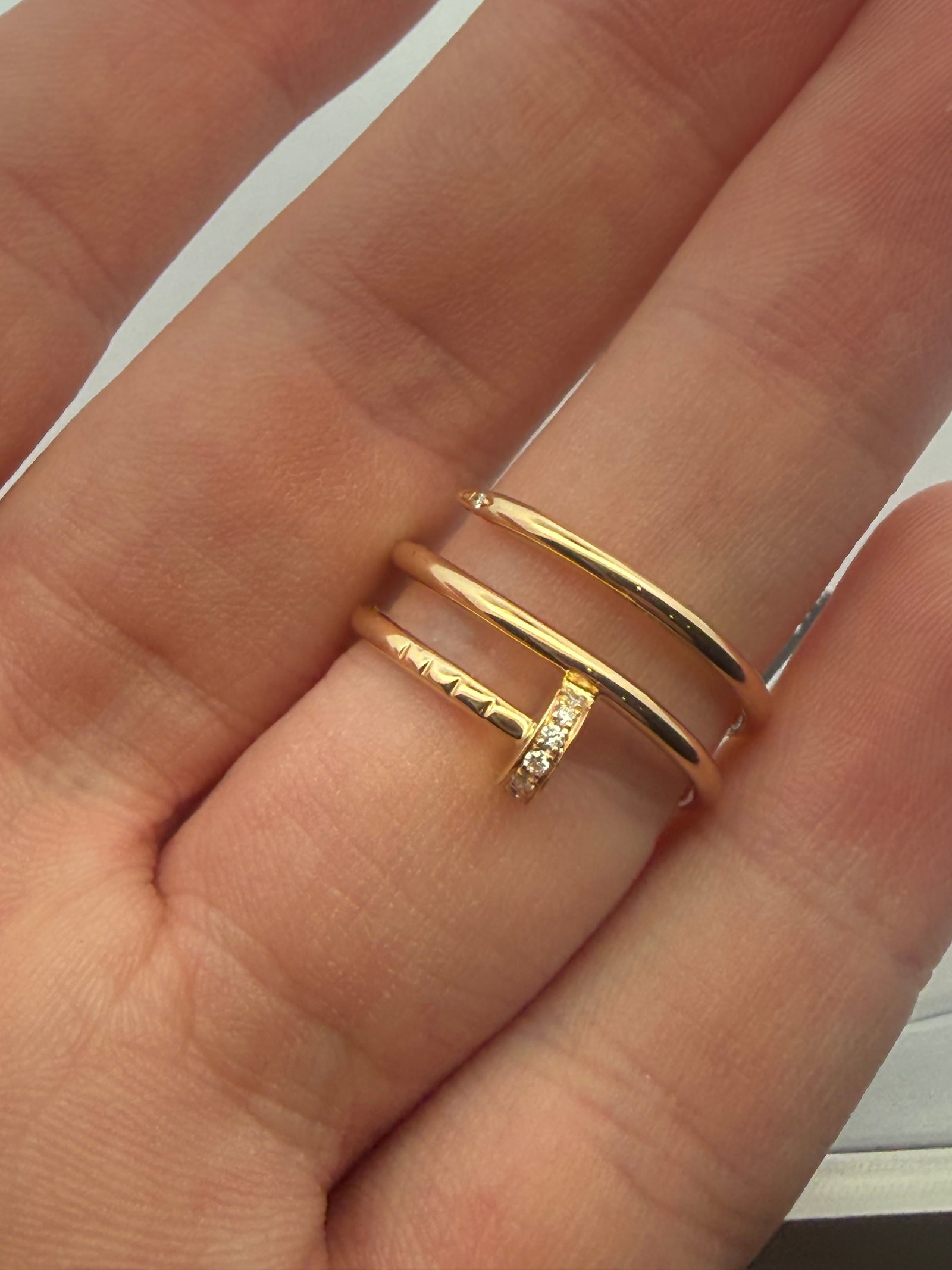 18K Diamond Nail Ring - 4