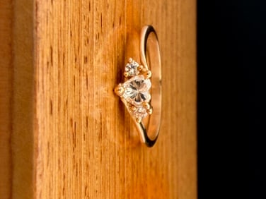 14K Yellow Gold Heart Ring