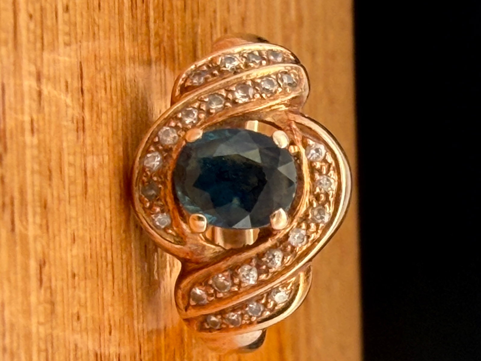 16K Gold Diamond Sapphire Ring: 16k yellow gold .60CTTW size 3.5 2.6 grams 2.6 grams