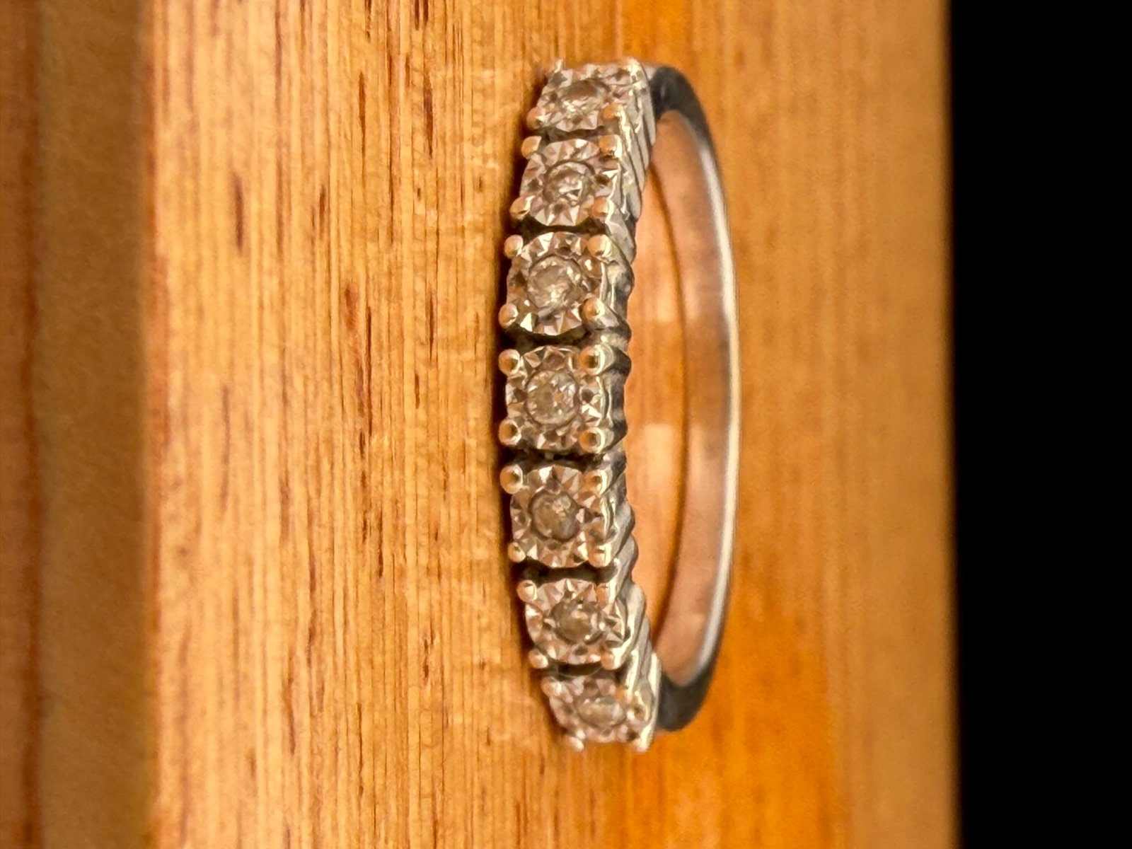 9ct Gold English Diamond Ring: 9ct gold with .07ct diamonds English hallmarks size 5 1.7 grams 1.7 grams