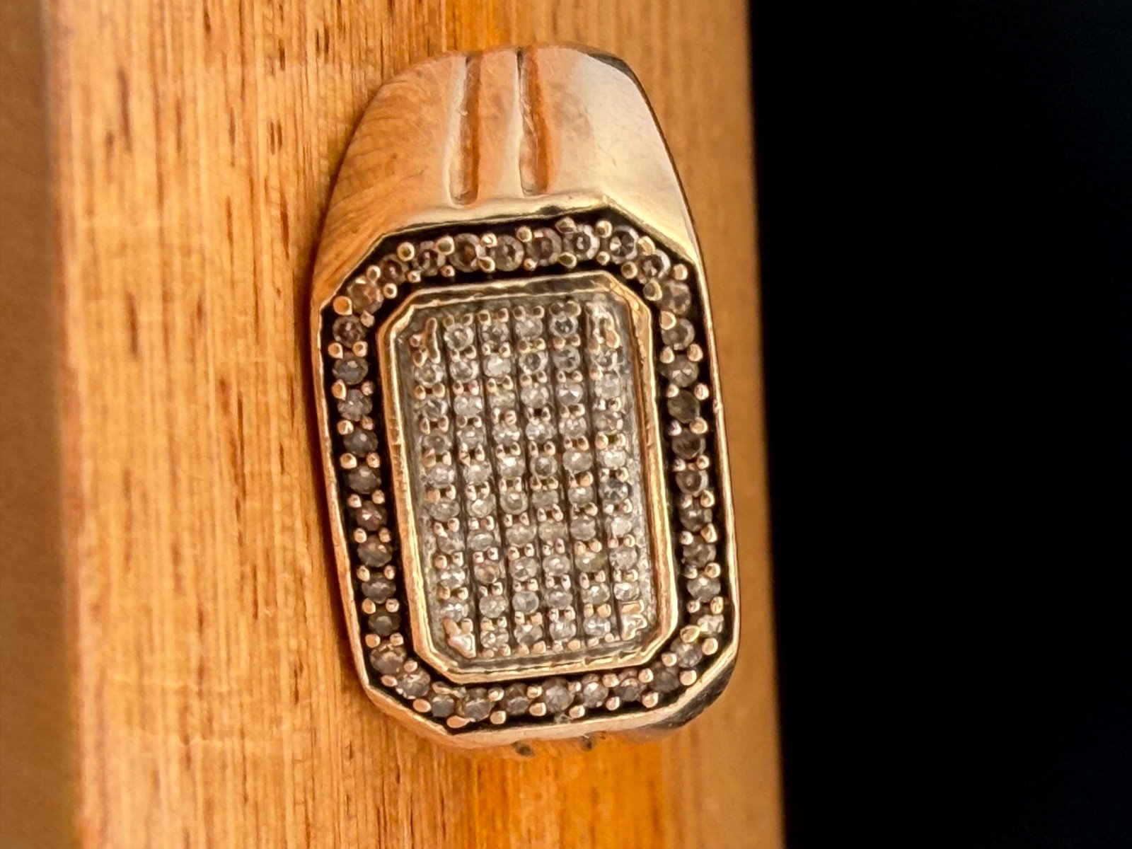 10K Yellow Gold Chocolate And White Diamond Ring: Size 7.5 5 grams .30CTTW diamonds 5 grams