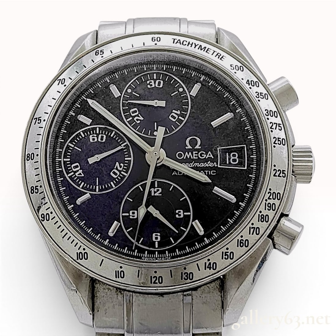 Omega Speedmaster Automatic Date Stainless Steel Chronograph Watch Ref 3513.50 (1 of 9)