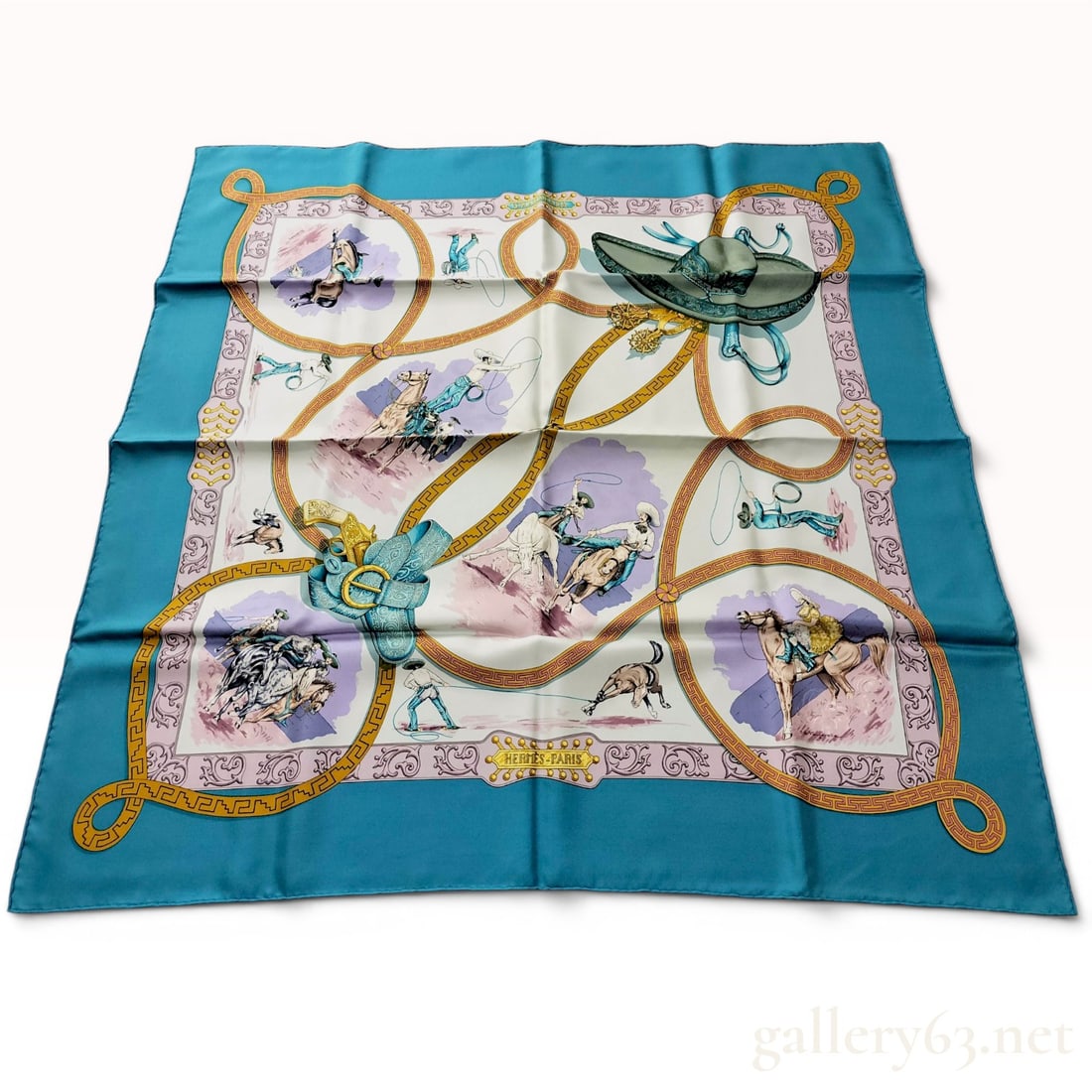 Hermes Charreada Silk Twill Scarf by Jean de Fougerolle (1 of 8)