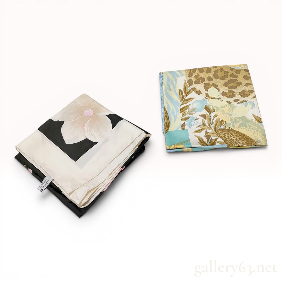 Two Salvatore Ferragamo Silk Twill Scarves (1 of 10)
