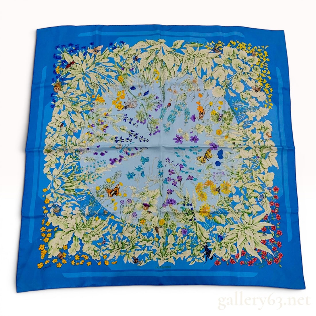 Hermes La Prairie 90cm Silk Carre Scarf by Antoine de Jacquelot (1 of 6)