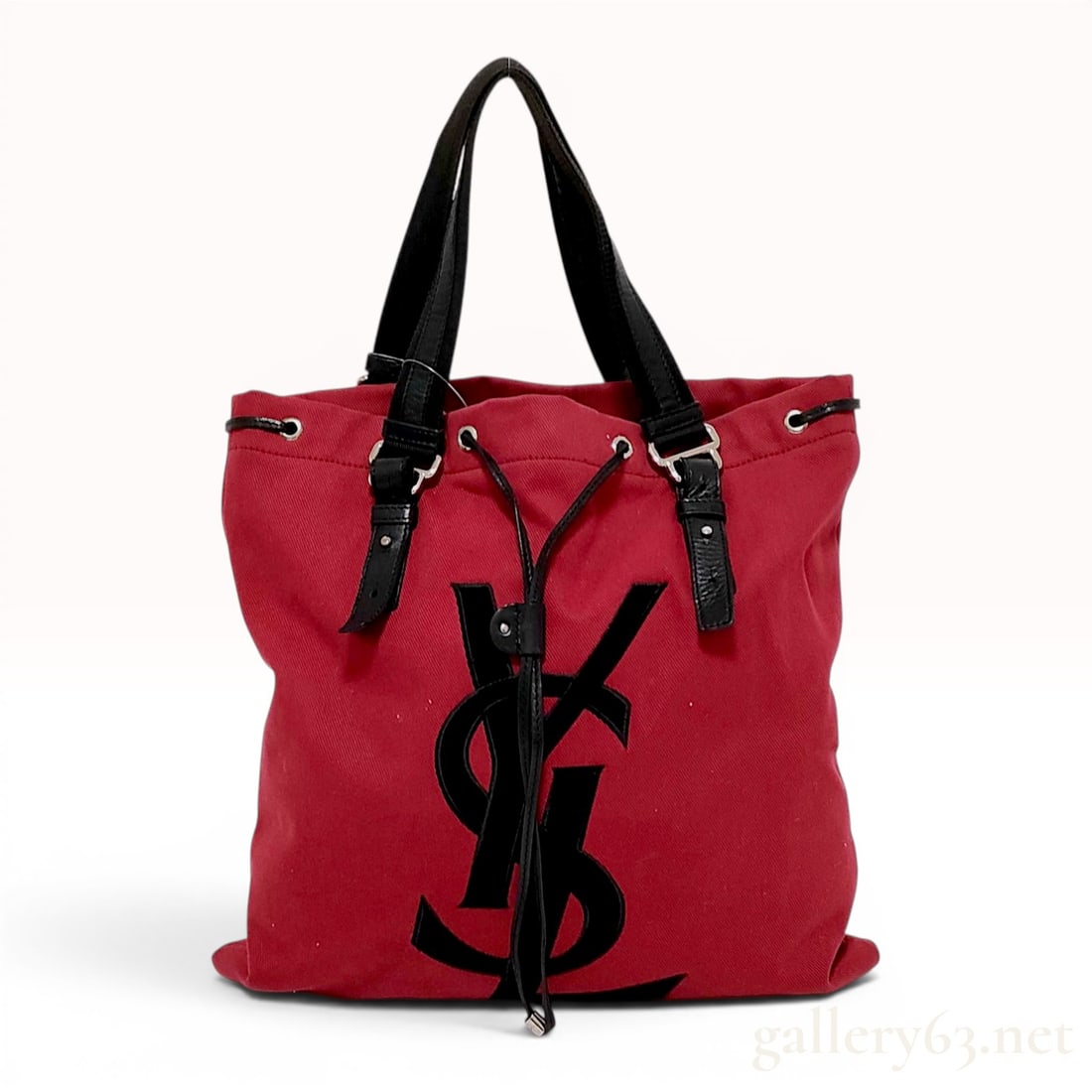 Yves Saint Laurent Rive Gauche Kahala Canvas Drawstring Tote Bag (1 of 10)