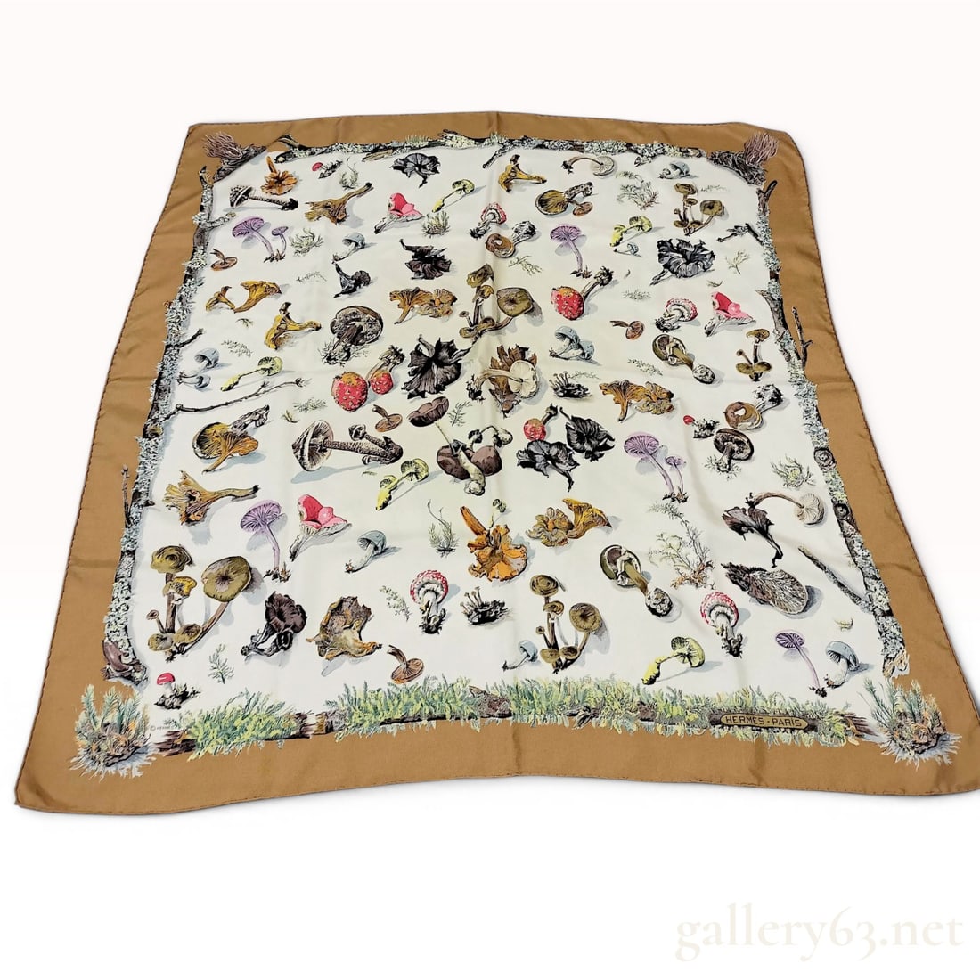 Hermes Champignons Silk Twill Scarf (1 of 8)
