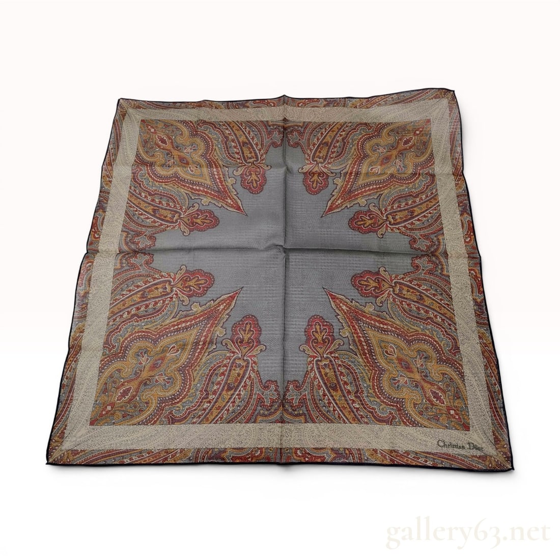 Christian Dior Paisley Print Square Scarf (1 of 8)