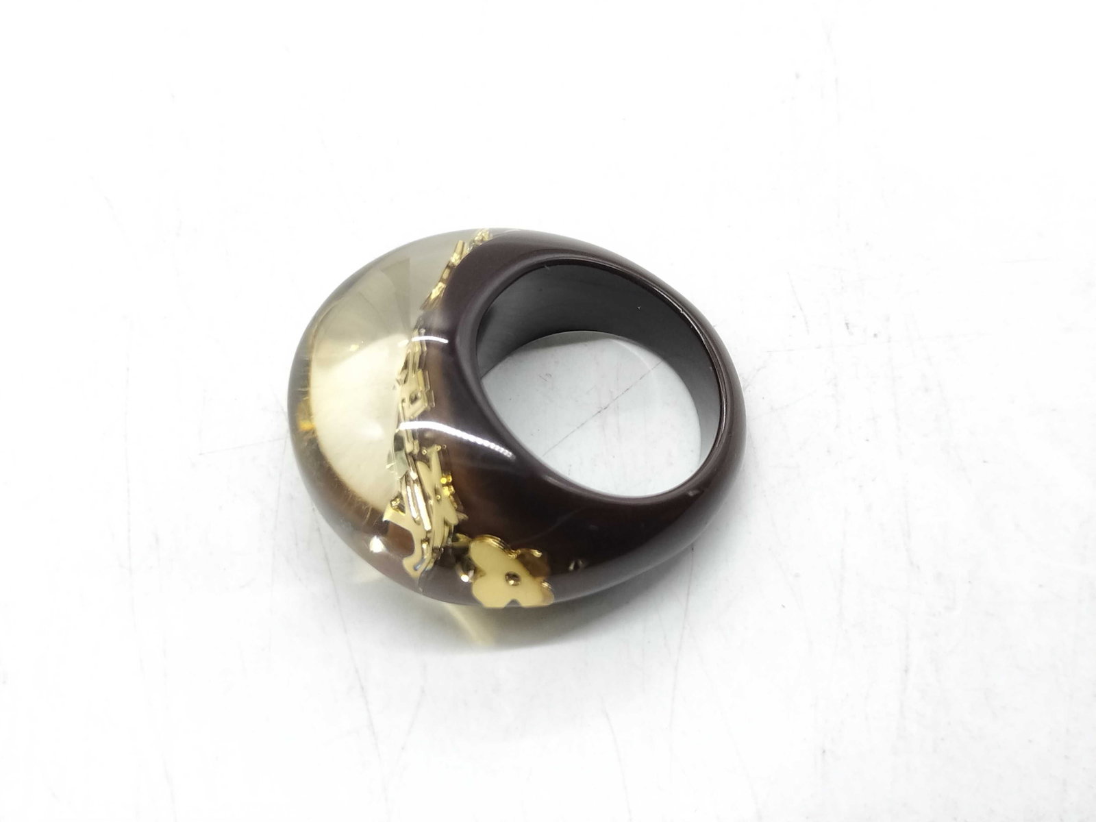 Louis Vuitton Inclusion Resin Monogram Dome Ring - 5