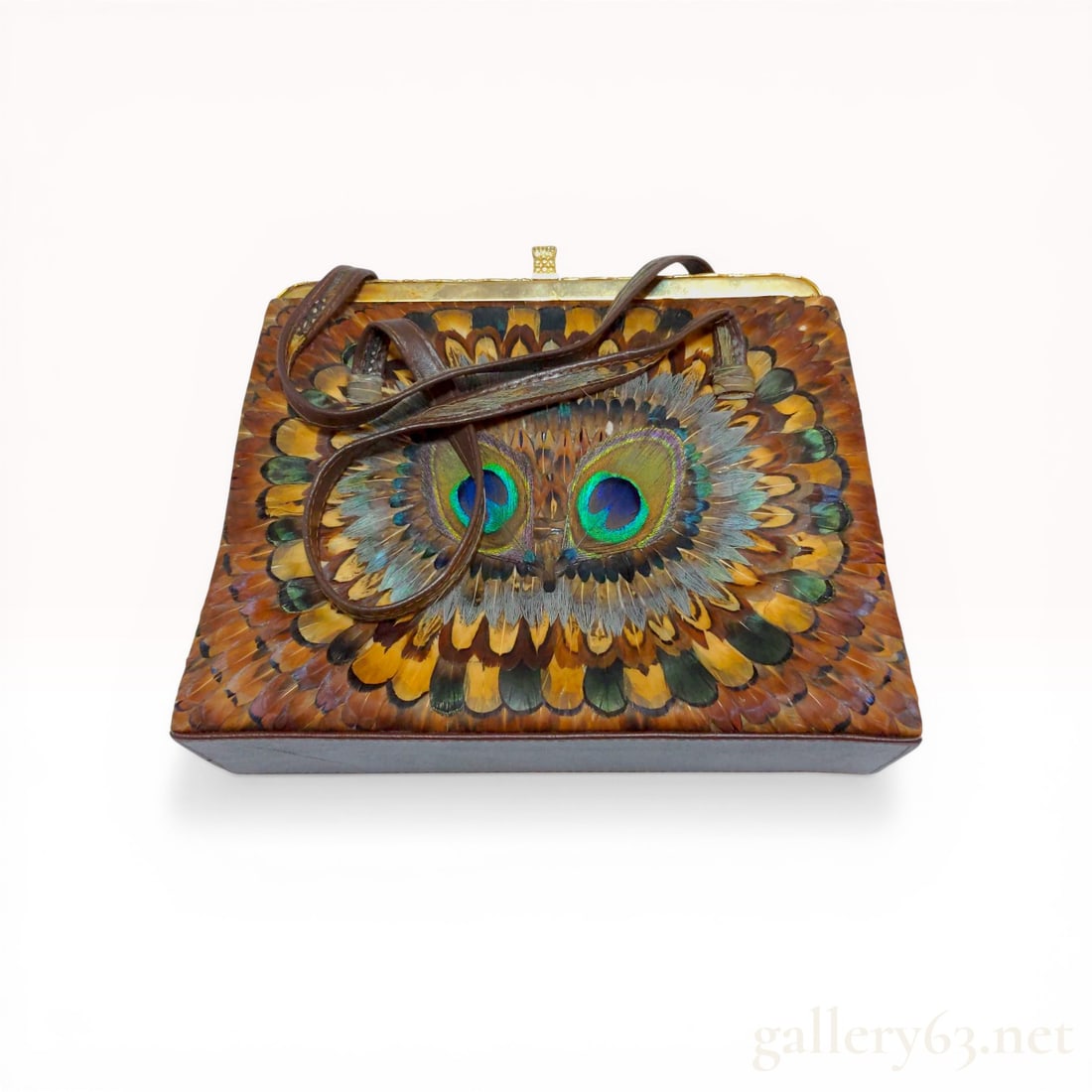 Vintage Genuine Peacock and Pheasant Feather Box Handbag (1 of 5)