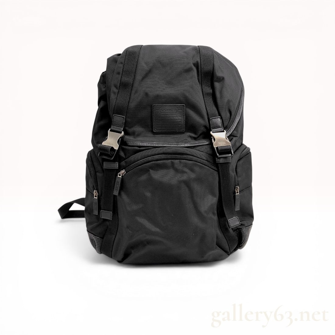 Coach Black Nylon and Leather Flap Rucksack (1 of 9)