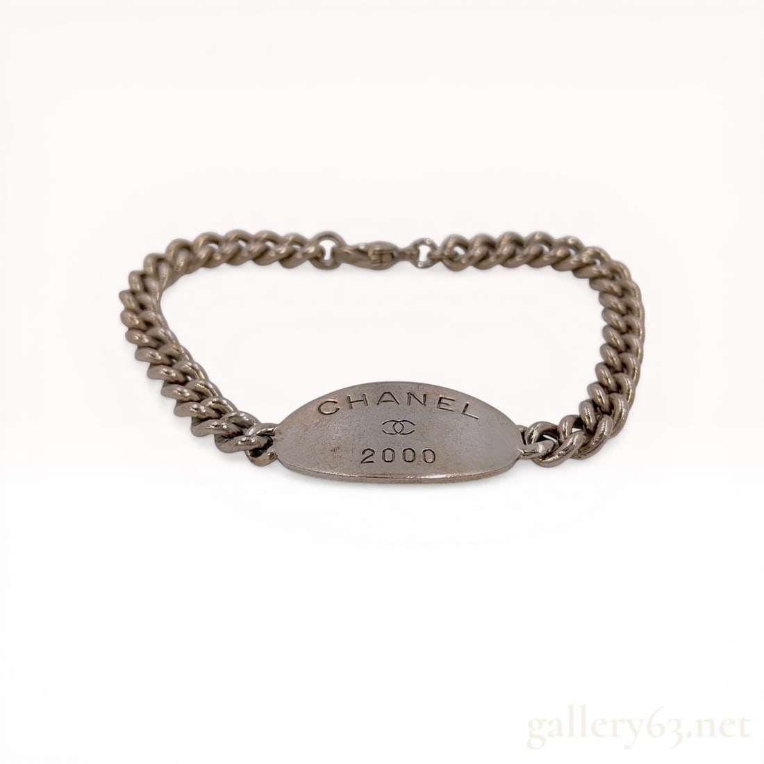 Chanel Silver-Tone Metal Curb Link ID Bracelet, Spring 2000 (1 of 4)