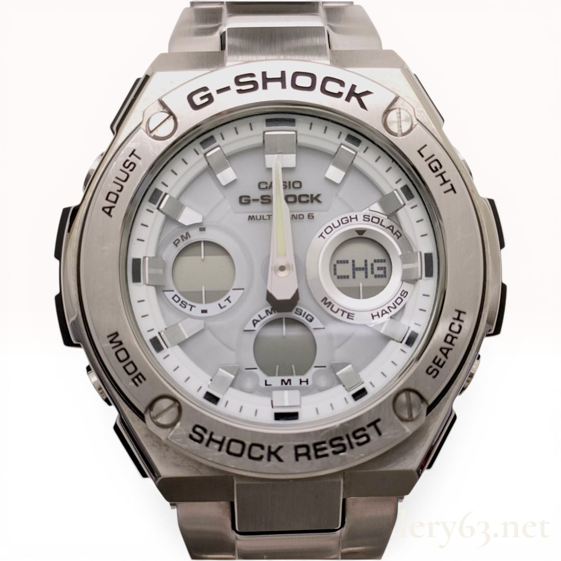 Casio G-Shock G-Steel GST-W110D Analog-Digital Wristwatch: Casio G-Shock G-Steel wristwatch, reference GST-W110D, featuring a Tough Solar movement with Multi-Band 6 atomic timekeeping. The watch is constructed with a stainless steel and resin composite case, 