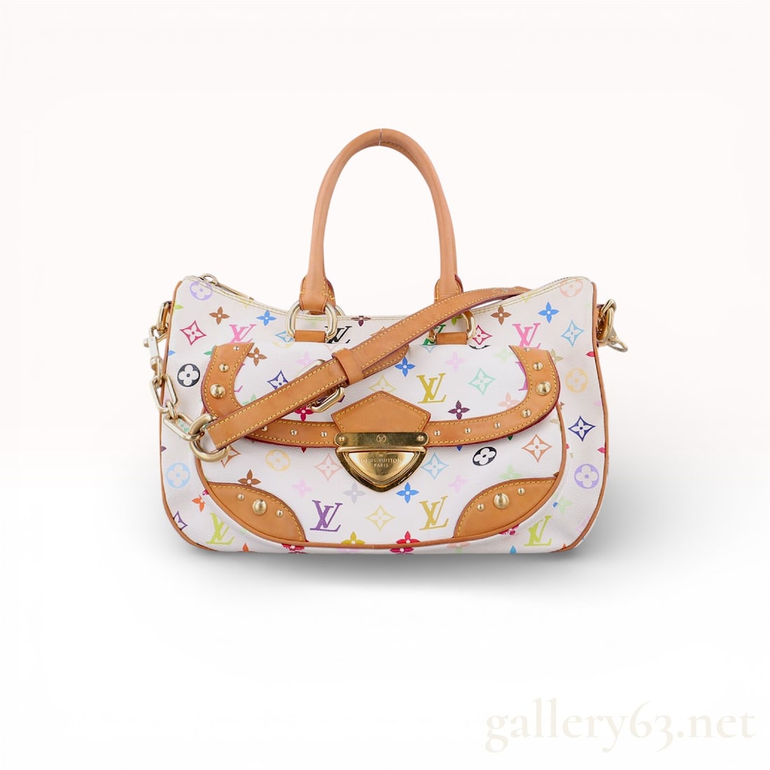 Louis Vuitton White Monogram Multicolore Rita Bag: Louis Vuitton Monogram Multicolore Rita handbag, designed in collaboration with Takashi Murakami. This item is constructed from white coated canvas featuring multicolored monogram and floral motifs, f