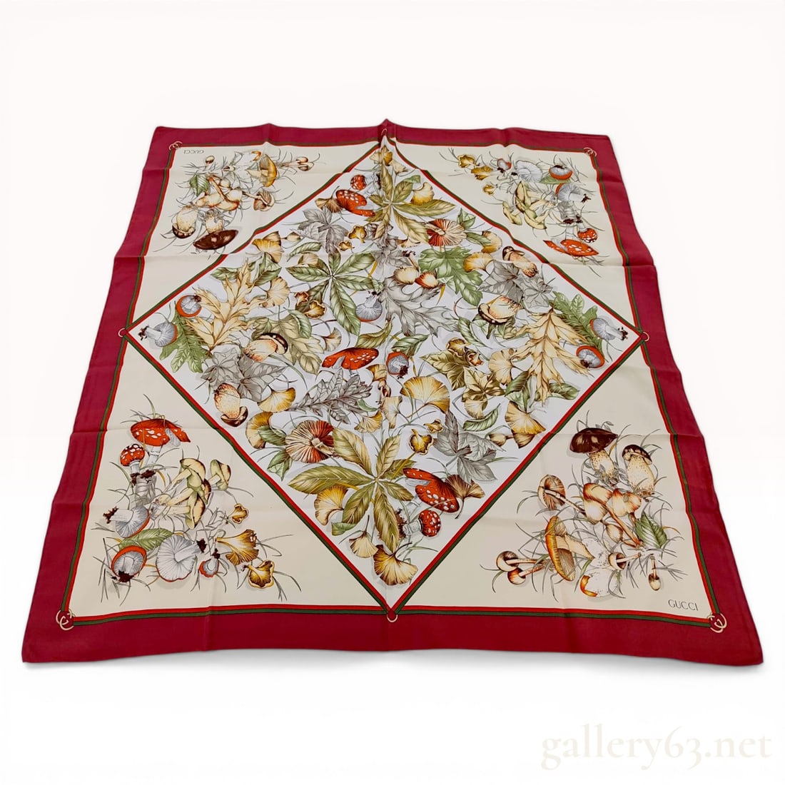 Vintage Gucci Silk Funghi Mushroom Scarf (1 of 10)