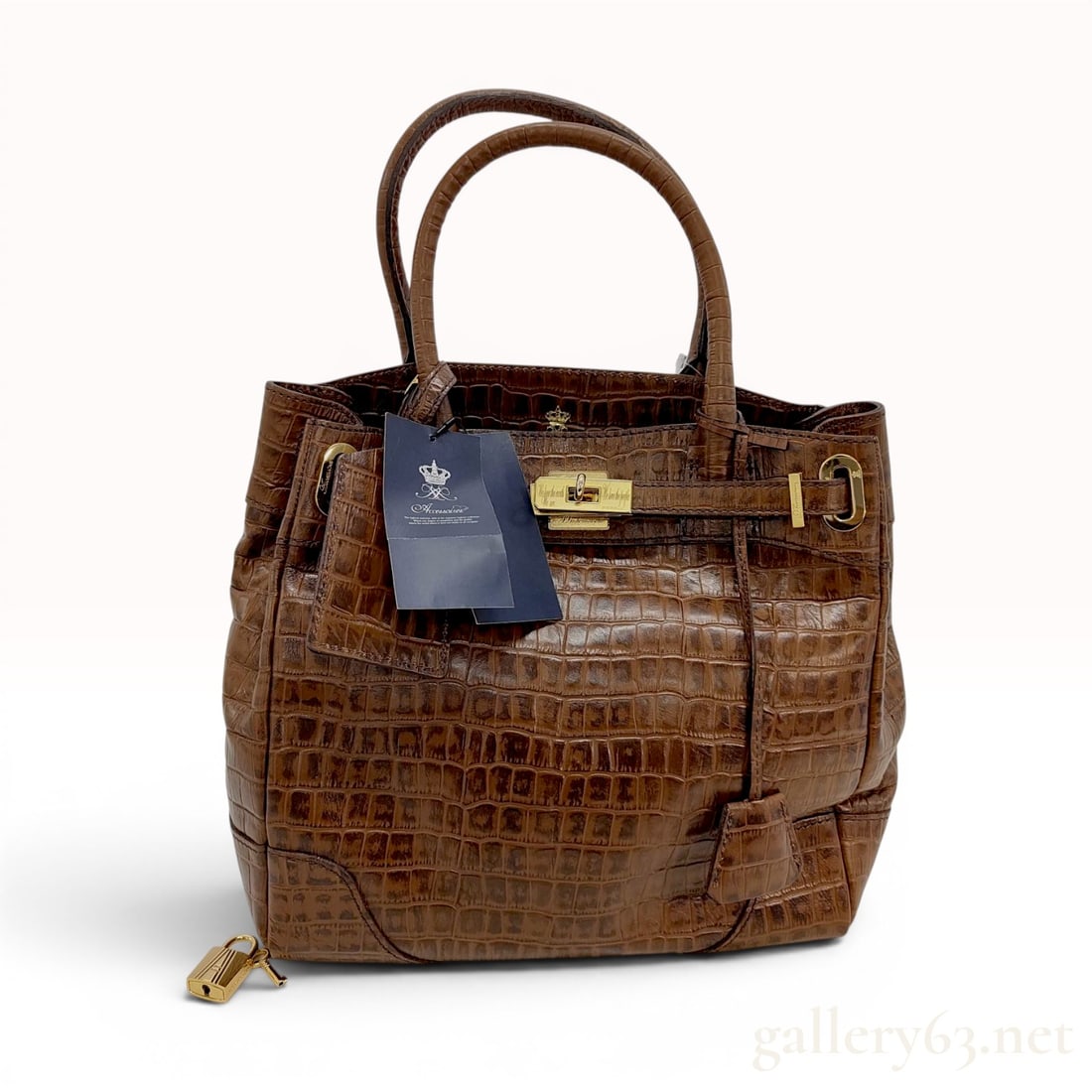 A.D.M.J. Acc?©ssoires De Mademoiselle Crocodile-Embossed Leather Tote Bag (1 of 10)